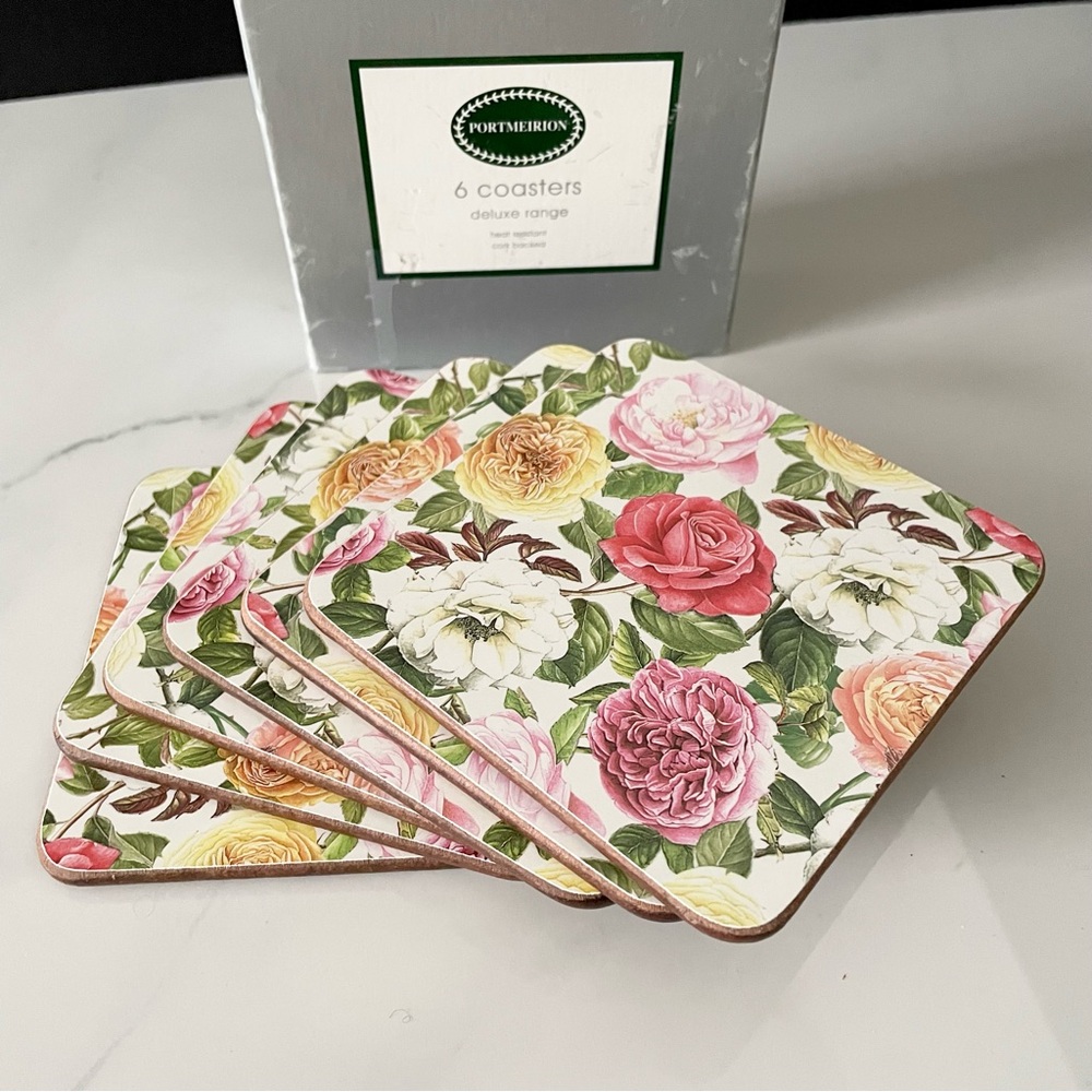 SET of 6 Rose Coasters by Portmeirion
